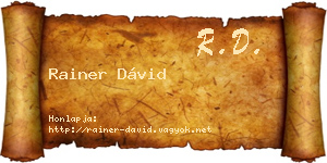 Rainer Dávid névjegykártya