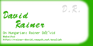 david rainer business card